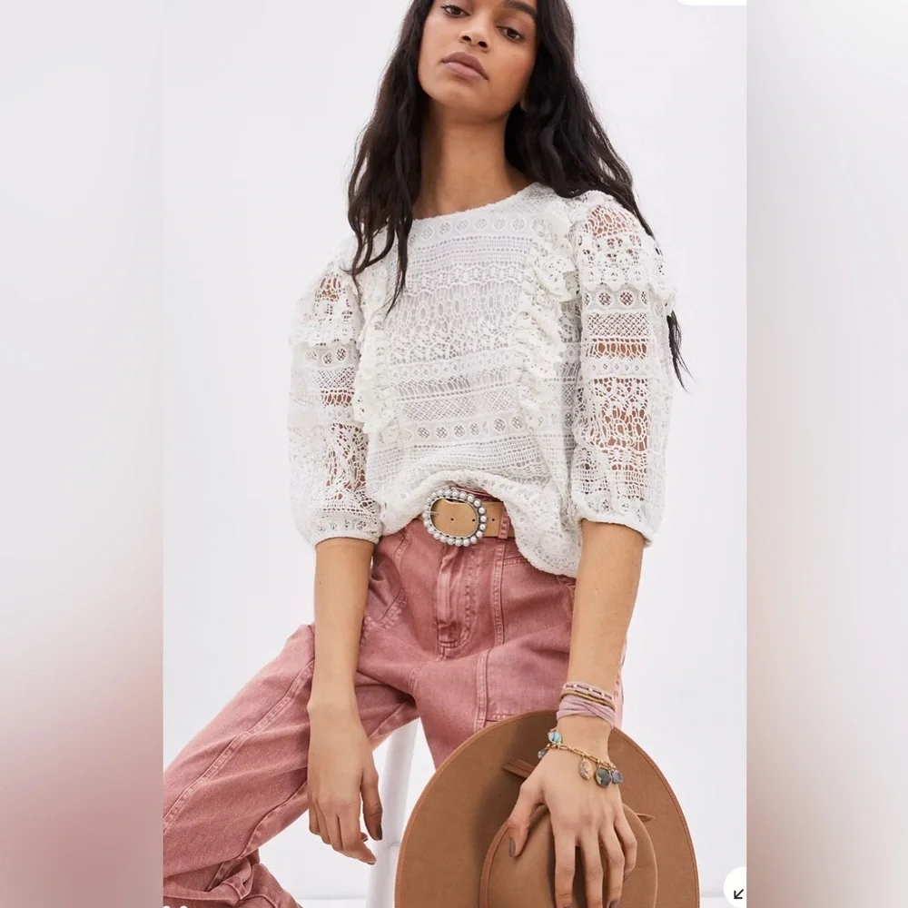Anthropologie Seen Worn Kept Serena Lace Blouse